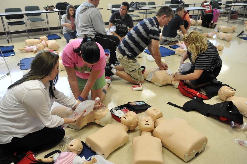 An image of students in CPR training