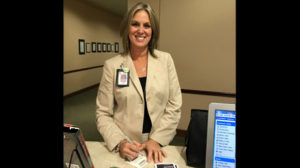 student getting library card