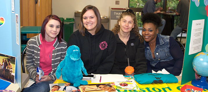 Students running an SGA club booth