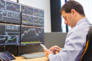Man working with data