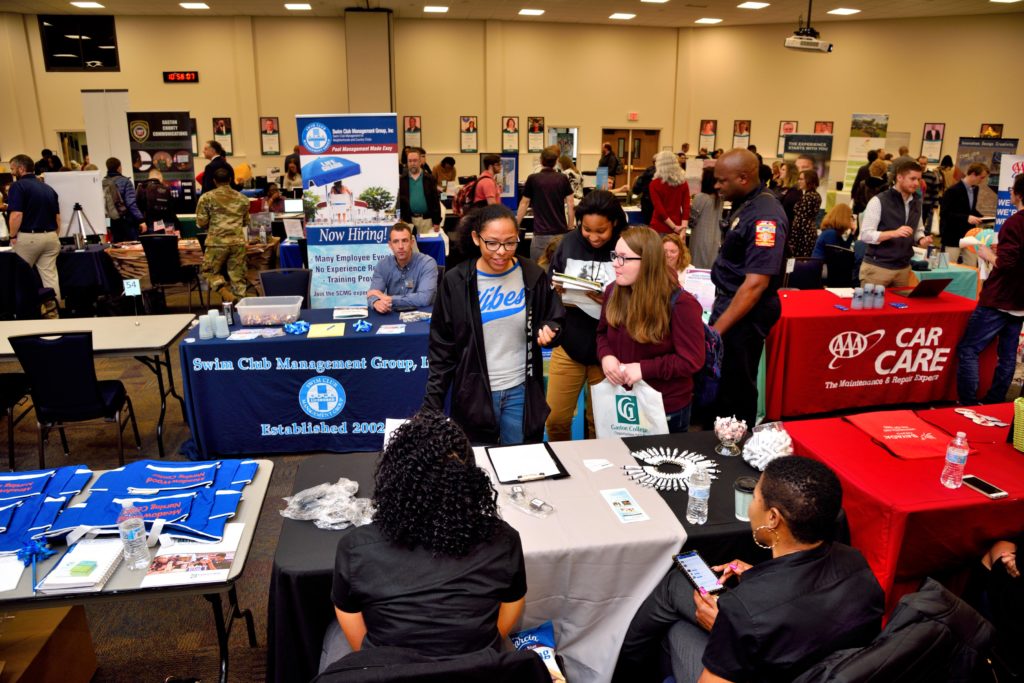 People attending a job fair