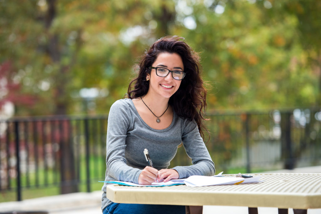 Female student on campus
