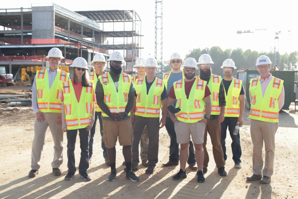 Gaston College students at CaroMont construction site