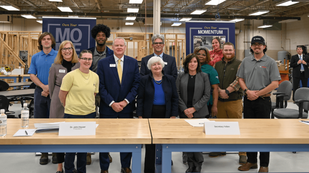 Secretary Yellen with Roundtable group at Gaston College